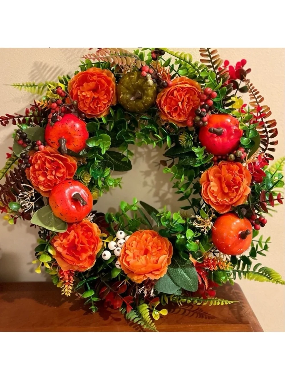 NWOT-Autumn Faux Floral Indoor/ Outdoor Wreath.